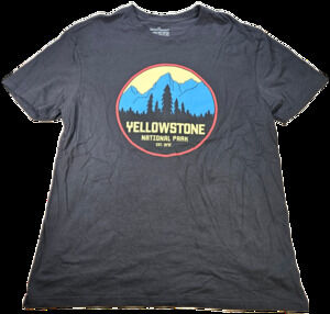 General Standard Men's XL Gray Yellowstone National Park Graphic T-Shirt Cotton
